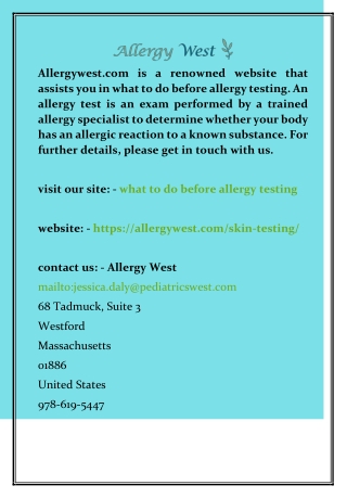 What To Do Before Allergy Testing  Allergywest.com