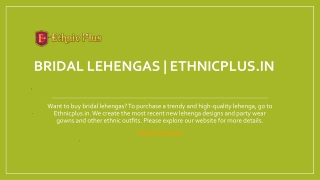 Bridal Lehengas | Ethnicplus.in