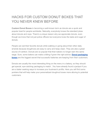 HACKS FOR CUSTOM DONUT BOXES THAT YOU NEVER KNEW BEFORE
