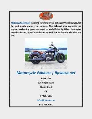 Motorcycle Exhaust  Rpwusa.net