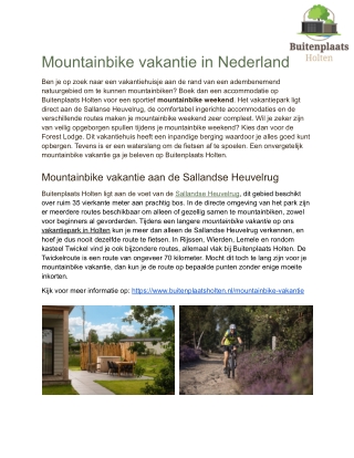 Mountainbike vakantie in Nederland