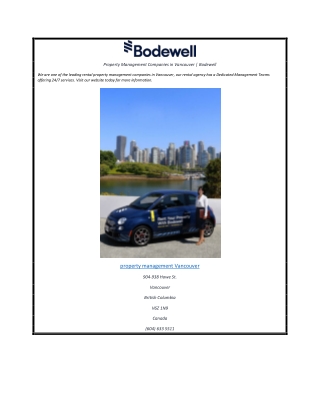 Property Management Companies in Vancouver | Bodewell