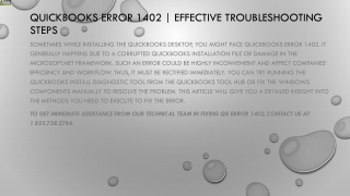 A complete method to rectify QuickBooks Error 1402