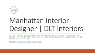 Manhattan Interior Designer | DLT Interiors