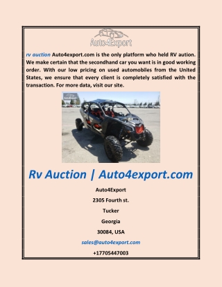 Rv Auction  Auto4export.com