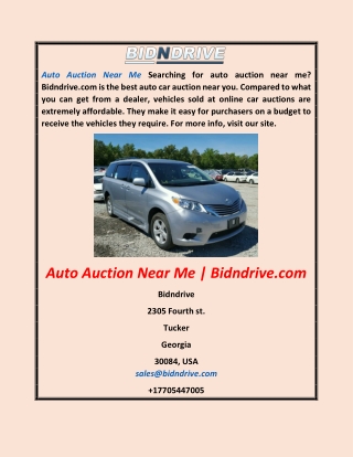 Auto Auction Near Me  Bidndrive.com