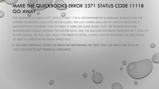 A feasible guide to resolve QuickBooks Error 3371 Status Code 11118