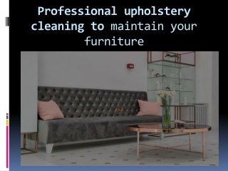 Professional upholstery cleaning to maintain your furniture