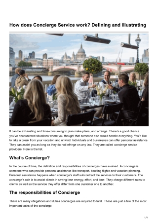 How does Concierge Service work Defining and illustrating