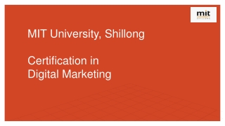 Certification in Digital Marketing  (Specialization in Performance Marketing)