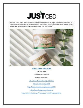 como se toma el aceite de cbd | Justcbd.com.co