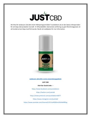 wobecare cbd aktiv creme anwendungsgebiete | Justcbdstore.de