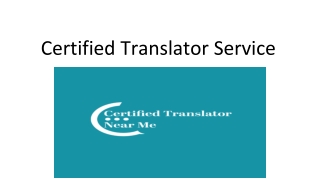 Certified Translator Service
