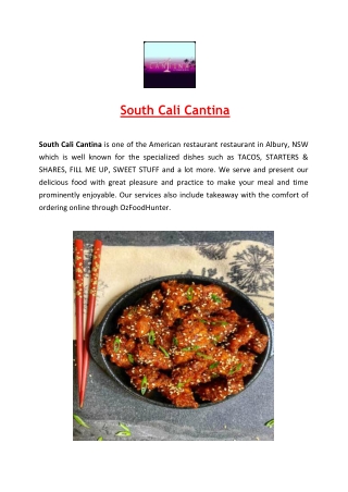 5% off - South Cali Cantina Albury Menu, NSW