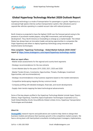 2022 Hyperloop Technology Industry Global Analysis Report