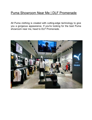 Puma Showroom Near Me  | DLF Promenade