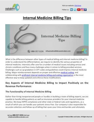 Internal Medicine Billing Tips