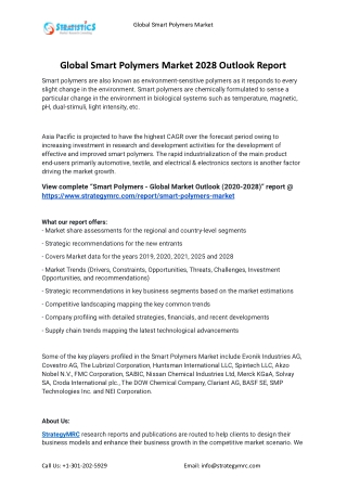 2022 Smart Polymers Industry Global Analysis Report
