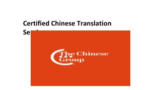 Certified Chinese Translation Services