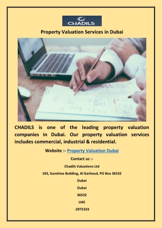 Property Valuation Services in Dubai