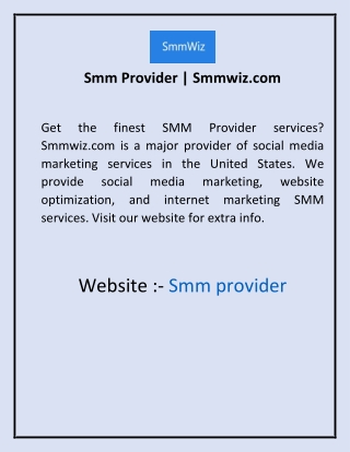 Smm Provider  Smmwiz
