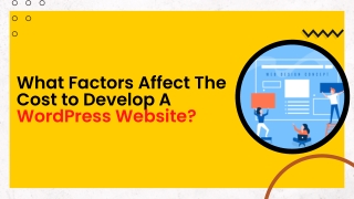 What Factors Affect The Cost to Develop A WordPress Website