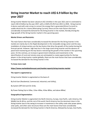 String Inverter Market