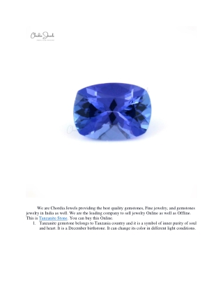 Buy the Best and most Natural Tanzanite Stone Online