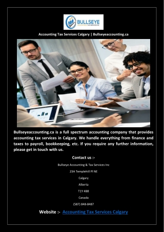 Accounting Tax Services Calgary | Bullseyeaccounting.ca