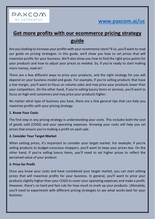 Get more profits with our ecommerce pricing strategy guide