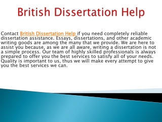 British Dissertation Help