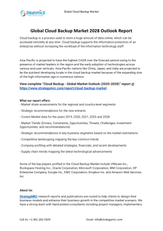 2022 Cloud Backup Industry Global Analysis Report