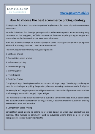 How to choose the best ecommerce pricing strategy