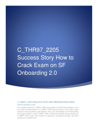 C_THR97_2205 Success Story and How to Crack Exam on SAP SF Onboarding 2.0