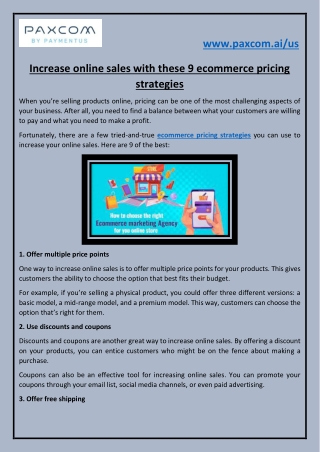 Increase online sales with these 9 ecommerce pricing strategies