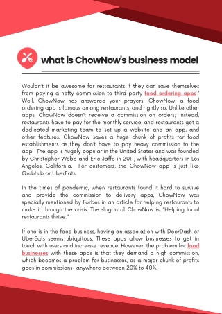 what is ChowNow's business model