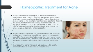 Homeopathy for Acne Treatment