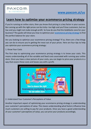 Learn how to optimize your ecommerce pricing strategy