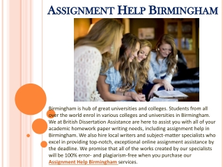 Assignment Help Birmingham