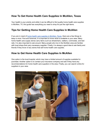 How To Get Home Health Care Supplies In McAllen, Texas