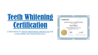 Become a Teeth Whitening Certified