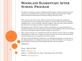 Woodland Elementary After School Program