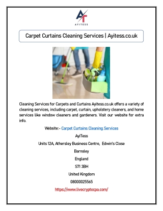 Carpet Curtains Cleaning Services | Ayitess.co.uk