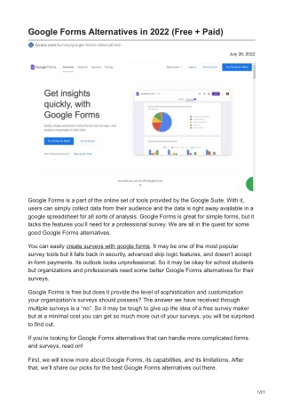 Google Forms Alternatives in 2022 Free  Paid