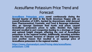 Acesulfame Potassium Demand