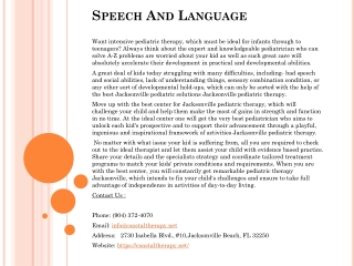 Speech And Language