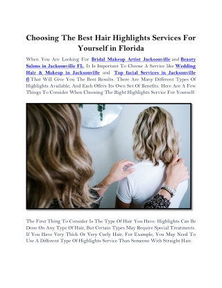 Choosing The Best Hair Highlights Services For Yourself in Florida