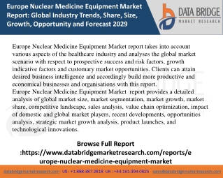 Europe Nuclear Medicine Equipment Market  Pdf