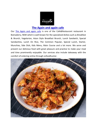 5% off - The Again and again cafe Menu Bomaderry, NSW
