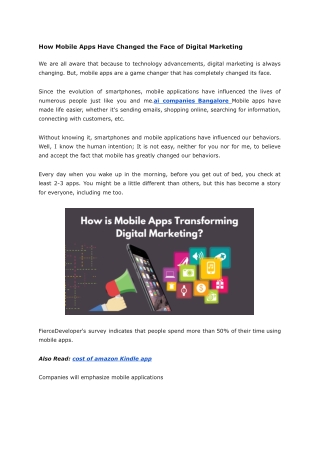 How Mobile Apps Have Changed the Face of Digital Marketing - Google Docs